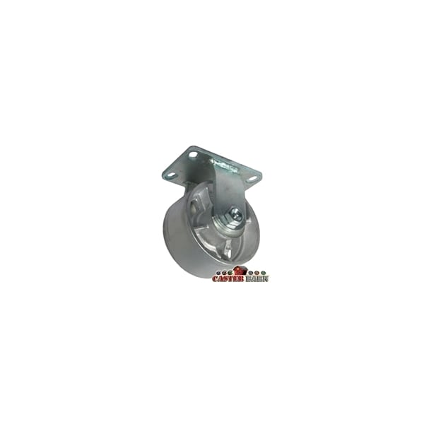 6"x3" Kingpinless Heavy Duty Rigid Caster, Gray Iron Steel Wheel,